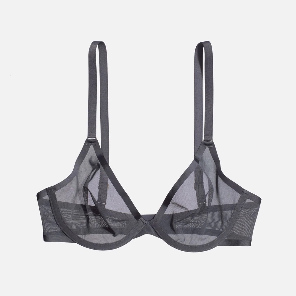 Cuup Grey Mesh Plunge Bra